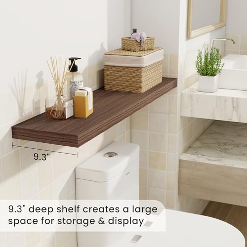 40 Inch Walnut Floating Shelves (2 Count)