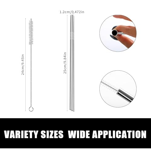 5 Pcs Stainless Steel Smoothie Straws (5 Count)