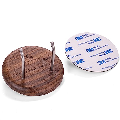 Wall Mounted Portafilter Holder Walnut Wall Rack Espresso Station Organizer Premium Espresso Machine Accessories