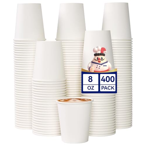 400 Pack 8 oz Paper Coffee Cups (400 Count)