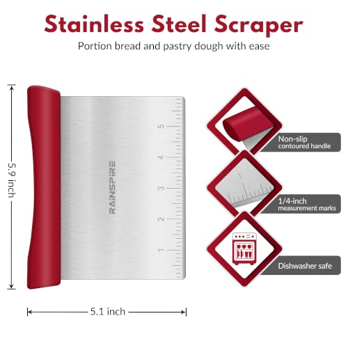 Multi Purpose Stainless Steel Bench Scraper Dough Blender & Pastry Cutter