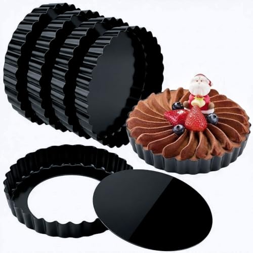 6 Pack 5 Inch Mini Tart Pans with Removable Bottom (6 Count)
