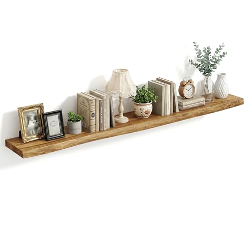 Wood Floating Shelves Live Edge 72” Set of 1