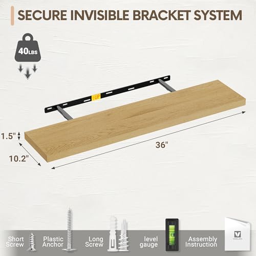 36" Floating Shelves 10 inch Deep (2 Count)