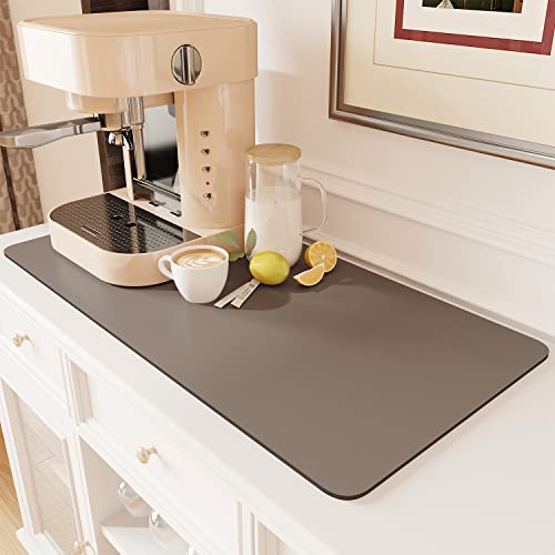 Coffee Mat Hide Stain Rubber Backed Absorbent Dish Drying Mat for Kitchen Counter