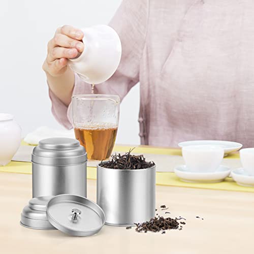 Tea Tin with Airtight Double Lids for Loose Leaf Tea Storage (6 Count)