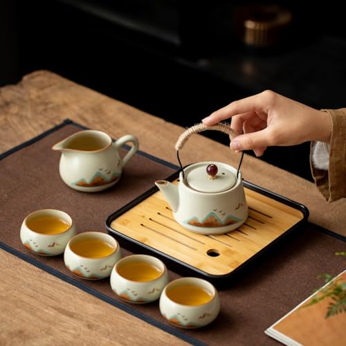 7 Piece Ruyao Ceramic Chinese GongfuTea Set