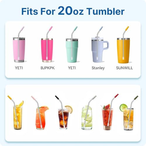 Bent Metal Straws for Stanley 20oz