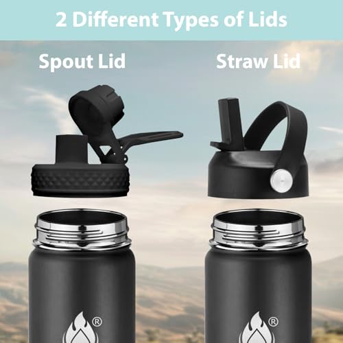 Insulated Water Bottle 40 oz with Straw