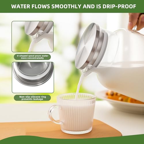 1 Gallon 3.8L Thickened Glass Pitcher with Lid and Spout