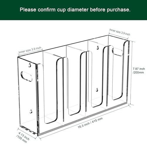Disposable Coffee Cup Dispenser with Handles (4 Count)