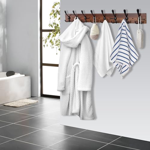 32.2'' Large Coat Rack Wall Mount Coat Hooks Coat Hanger with 8 Metal Black Triple