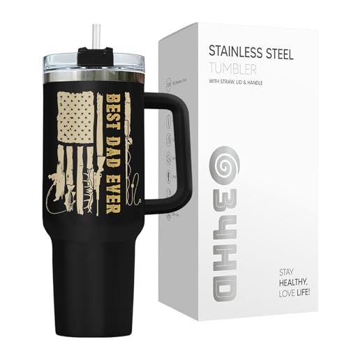Fishing Dad Best Daddy Ever Mom 40 oz Tumbler with Handle