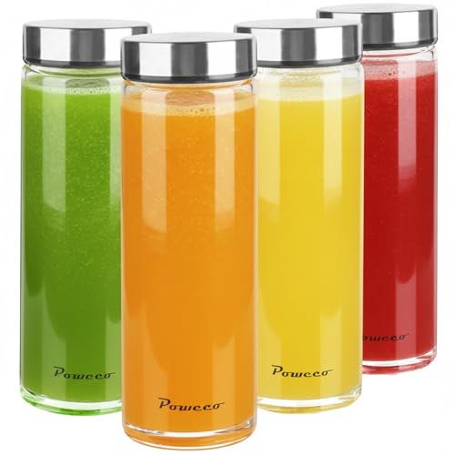 Glass Juice Bottles 4 Pack 20 oz (4 Count)