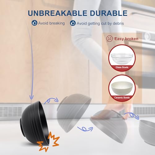 12 PACK BPA Free Unbreakable Plastic Cereal Bowls (26 Count)