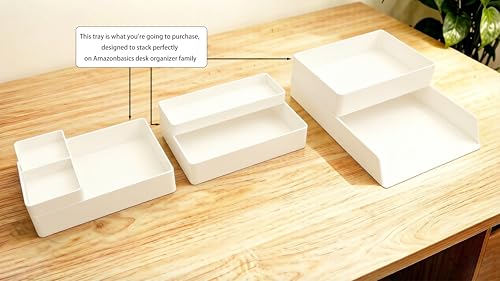 Rectangular Plastic Desk Organizer with Storage Trays