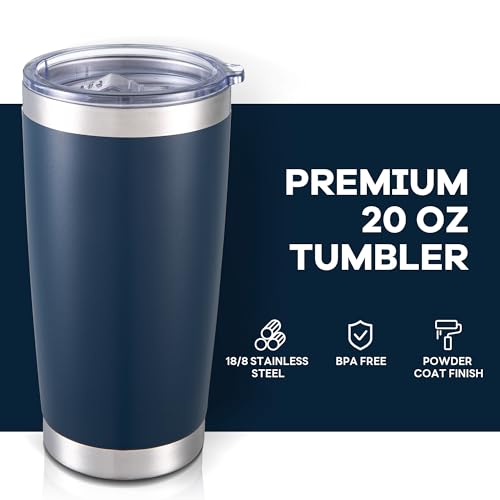 20 oz Tumbler with Lid Stainless Steel Insulated Tumblers Bulk Cups Mug (4 Count)