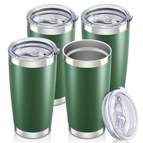 20 oz Tumbler with Lid Stainless Steel Insulated Tumblers Bulk Cups Mug (4 Count)