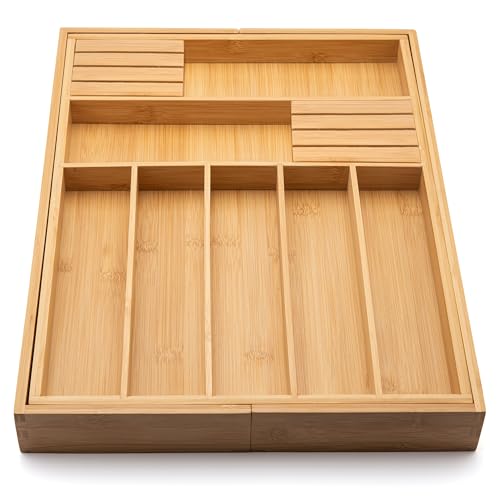 Bamboo Drawer Organizer with Knife Blocks