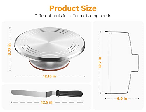 22 Aluminum Cake Stand Turntable Set for Decorating Baking Kit