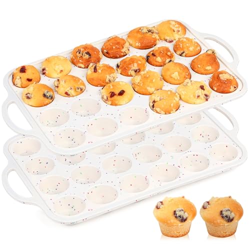 2 Pcs Mini Muffin Pans with Metal Reinforced Frame (2 Count)