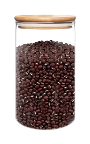 50oz (1400ml) Glass Jar with Lid Airtight Food Storage Container Bamboo Large Clear Canisters Hold Coffee Beans Candy Nuts Sugar