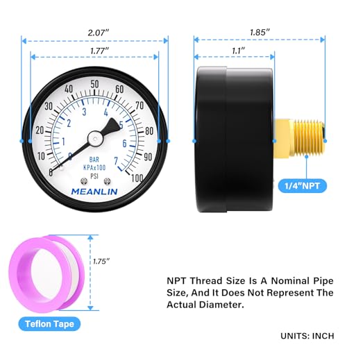 0 100Psi Well Pump Pressure Gauge 1