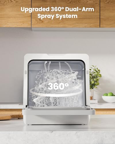Countertop Dishwasher with Water Softener & Enhanced Energy Efficiency