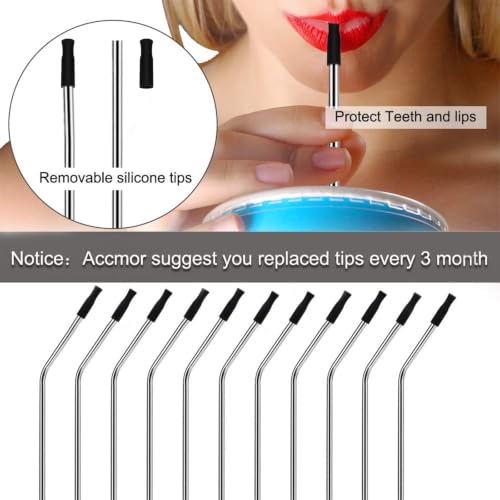 22 Pcs Food Grade Silicone Straw Tips Covers for 6 MM OD Metal Straw