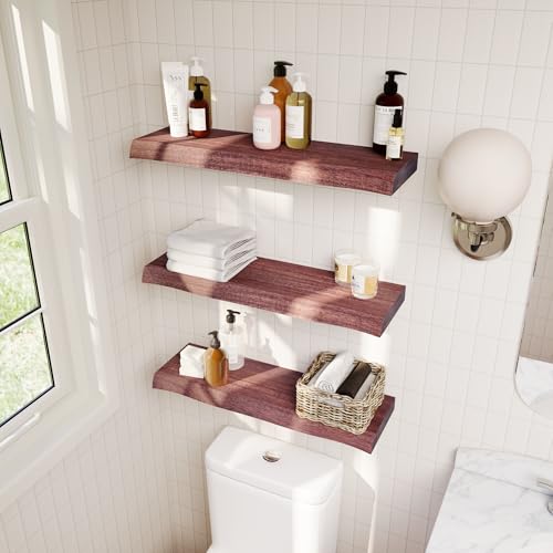 24'' Live Edge Floating Shelves for Wall (2 Count)