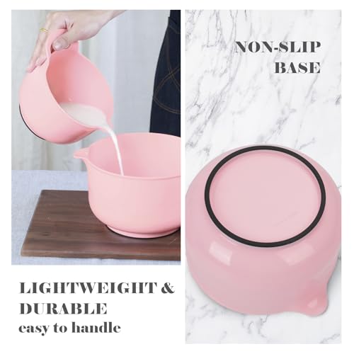 4 Pack Nesting Mixing Bowl with Pour Spout and Handle