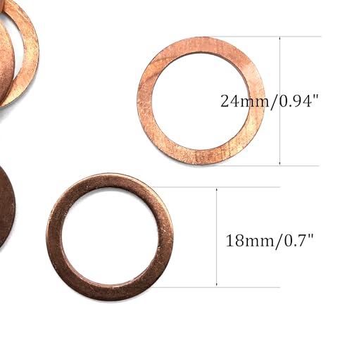 M18 Flat Washer Copper Sealing Ring (30 Count)