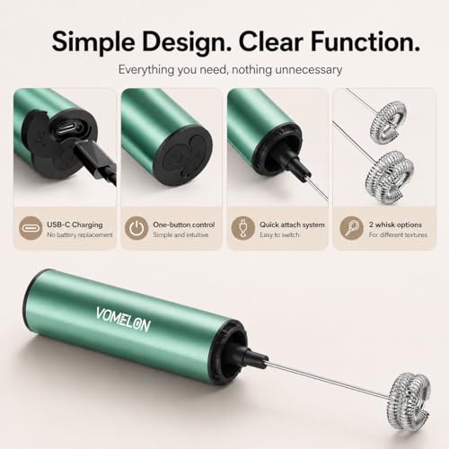 Milk Frother Rechargeable Battery Operated Frother for Coffee
