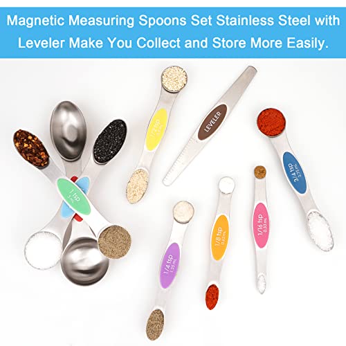 9 PCS MultiColor Magnetic Measuring Spoons Set