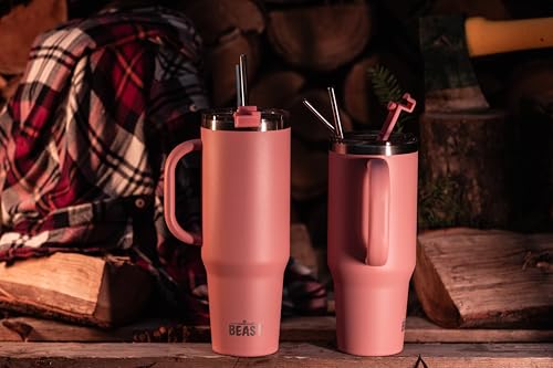 Beast 50 oz Tumbler with Handle Stainless Steel Vacuum Insulated Coffee Ice Cup Double Wall Travel Flask