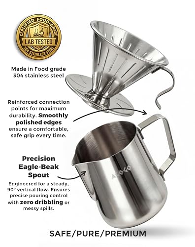 Stainless Pour Over Coffee Maker Set