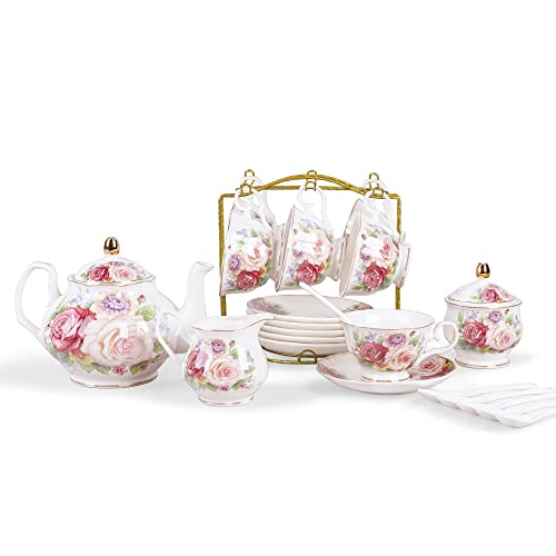 European Vintage Floral Porcelain Coffee Set