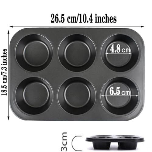 2 Packs 6 Cup Muffin Baking Pan Tin