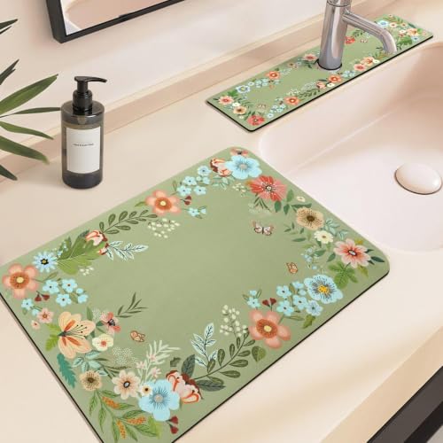 24.5" x 15.5" Dish Drying Mat & 24" x 5.5" Sink Splash Guard
