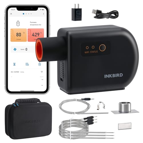 Wi Fi and Bluetooth BBQ Automatic Smoker Fan Thermometer