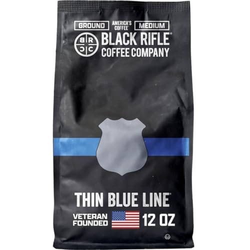 Black Rifle Coffee Medium Roast Ground Coffee Thin Blue Line 12 oz (12 Ounce)