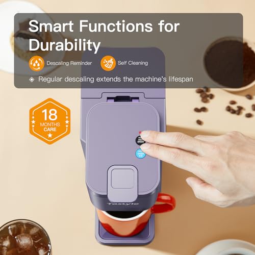 Mini Single Serve Hot and Iced Coffee Maker for K Cup and Ground