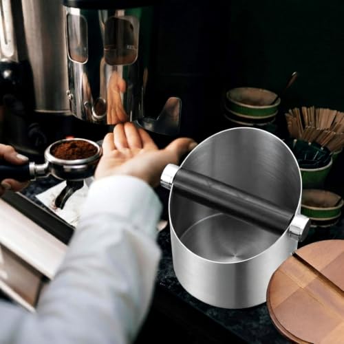 Espresso Knock Box with Walnut Lid for Coffee Grounds