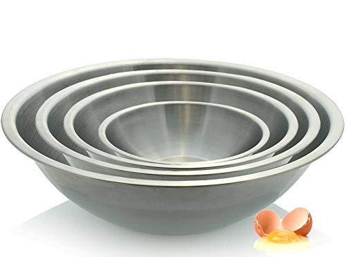 Large Stainless Steel Standard Weight Mixing Bowls Set
