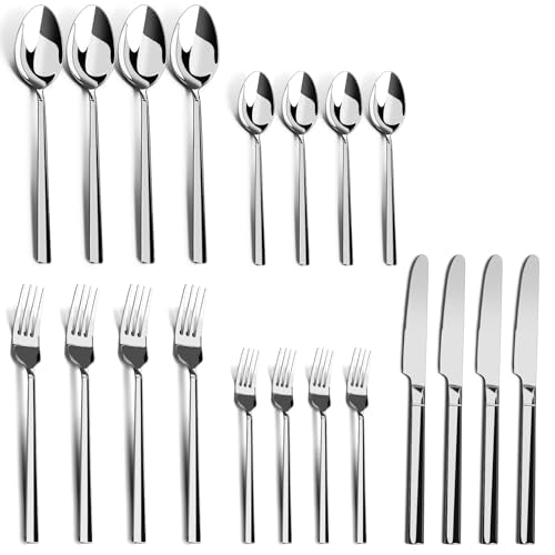 20 Piece Stainless Steel Flatware Set for 4