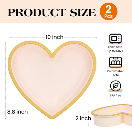 Metal Reinforced Frame Silicone Heart Shaped Cake Pans (2 Count)