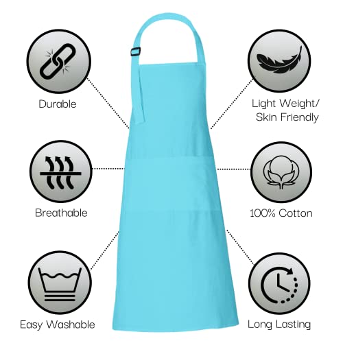 Chef Apron Set of 2 for Men and Women with Pockets 35x27 Inches Cotton Painting Apron (2 Count)