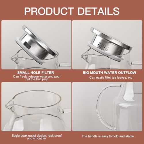 128oz Glass Pitcher with Lid