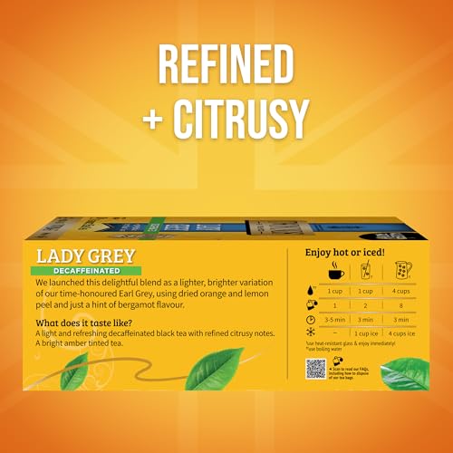 Decaffeinated Lady Grey Black Tea Individually Wrapped Bags (100 Count)