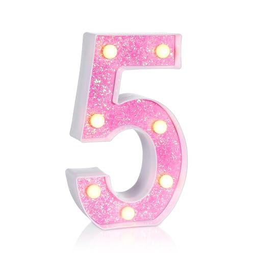 Pink Light up Letters (5 Count)